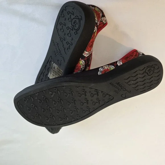 Hot Chocolate - Chocolaticas Mary‎ Jane Flats Rose Lace Print Buckle Shoes 7.5 - Picture 9 of 11